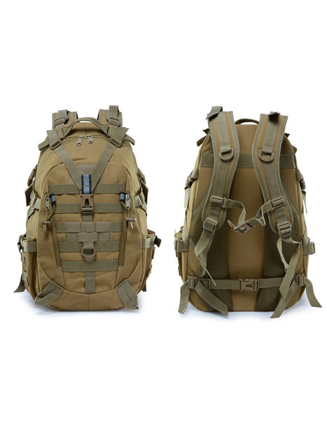 حقيبة ظهر للرجال بنمط التمويه للتنزه outdoor، حقيبة سفر للتخييم، حقيبة رياضية ذات حمالتين، تصميم عسكري متين وقوي - اللون: كاكي - السعة: 20-35 لتر - Image 5